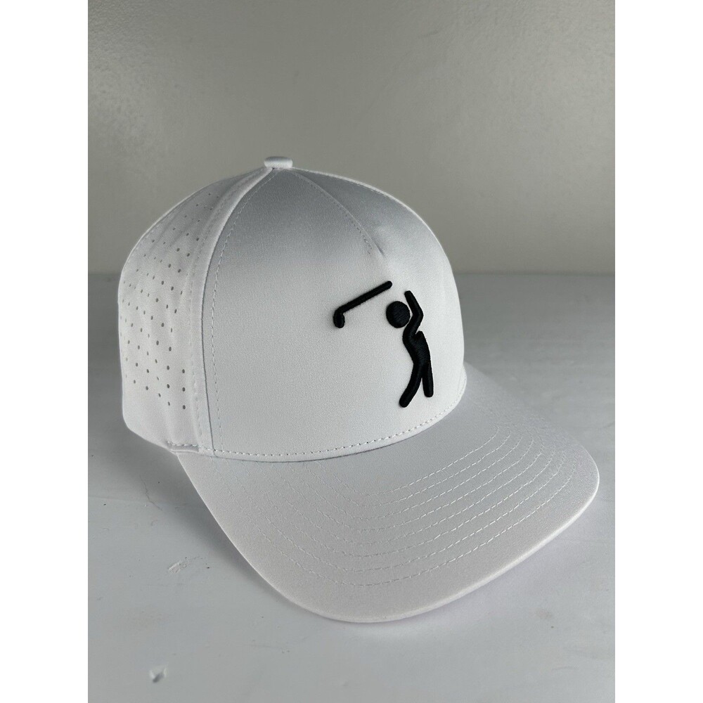 Bogey Bros White Performance Cap Snapback White Black Embroidered Bogeyman Logo